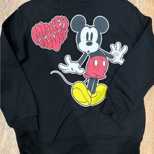 Genuine Disney Mickey Mouse Black Men’s Pullover Sweatshirt Size Small